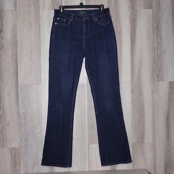 LRL Ralph Lauren Womens 2 Classic Bootcut Dark Wash Denim Blue Jeans Casual - Picture 1 of 10